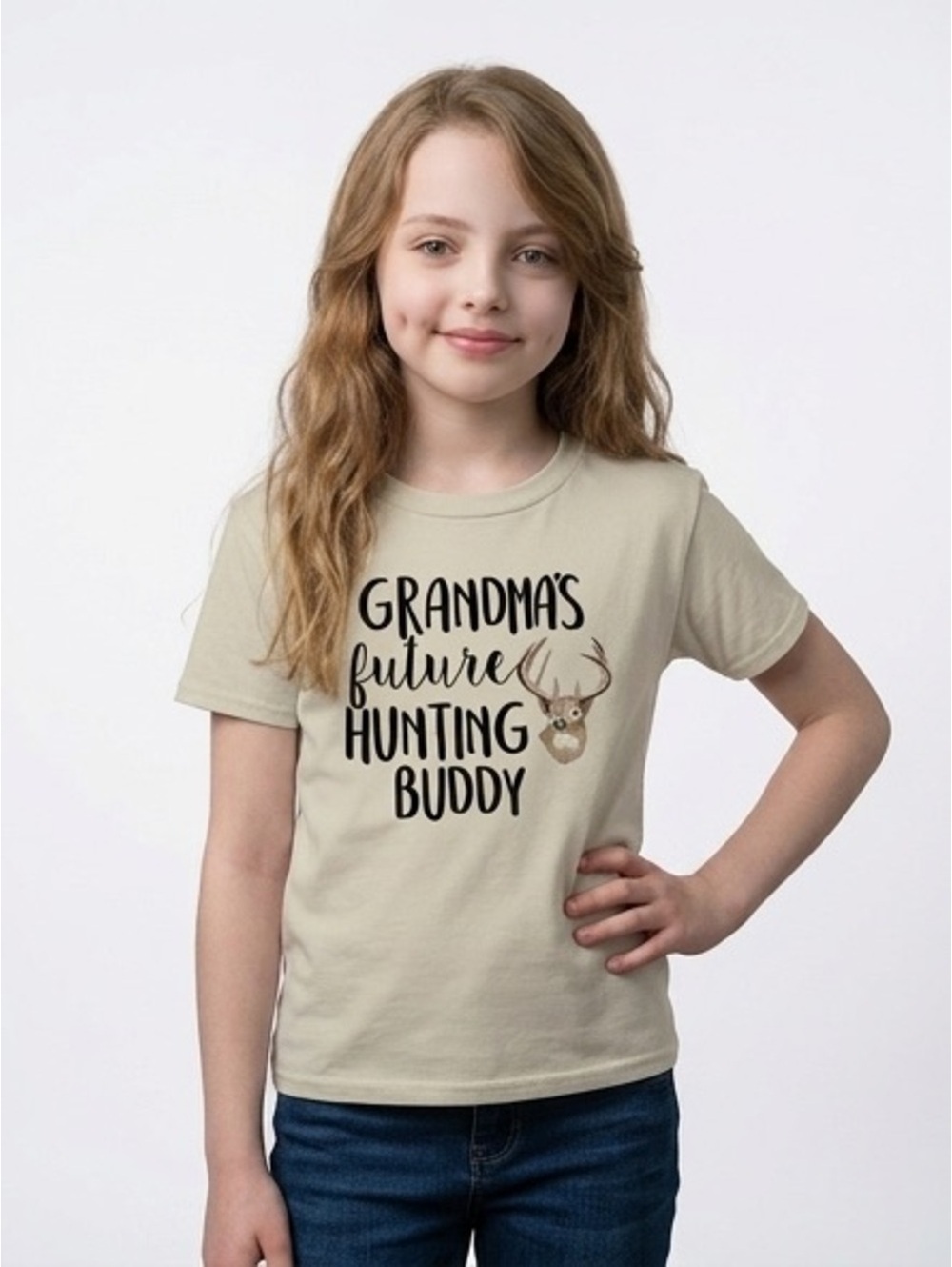 Custom Gender Neutral Unisex Grandma’s Future Hunting Buddy kids youth t shirt